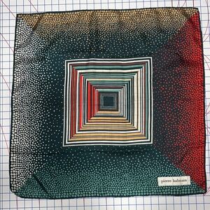 Vintage Pierre Balmain Silk Scarf
Geometric Squares and Dots Pattern
Retro
